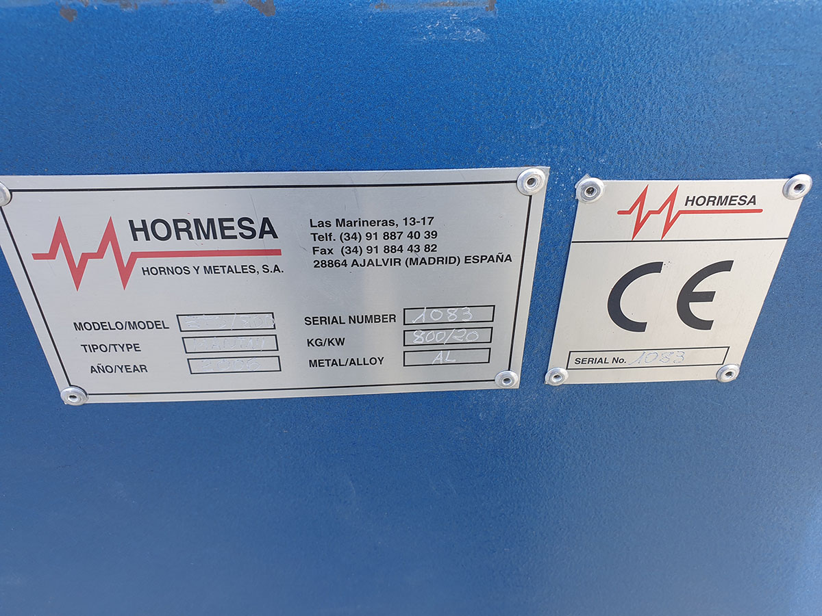 HORMESA Stotherm 800 bekletme fırını O1694, kullanılmamış