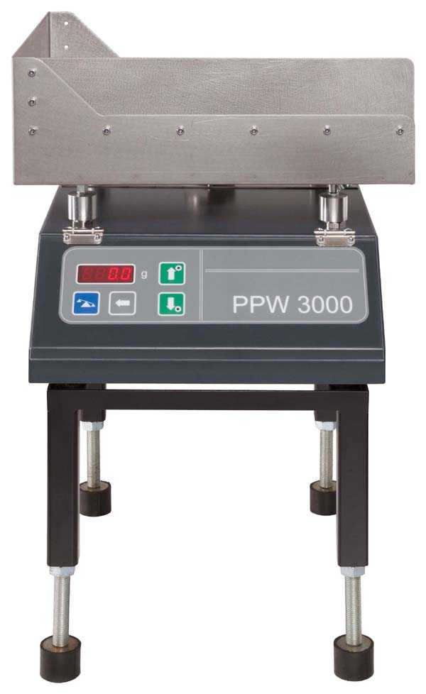 Ağırlık algılama cihazı PPW 3000 için tablo